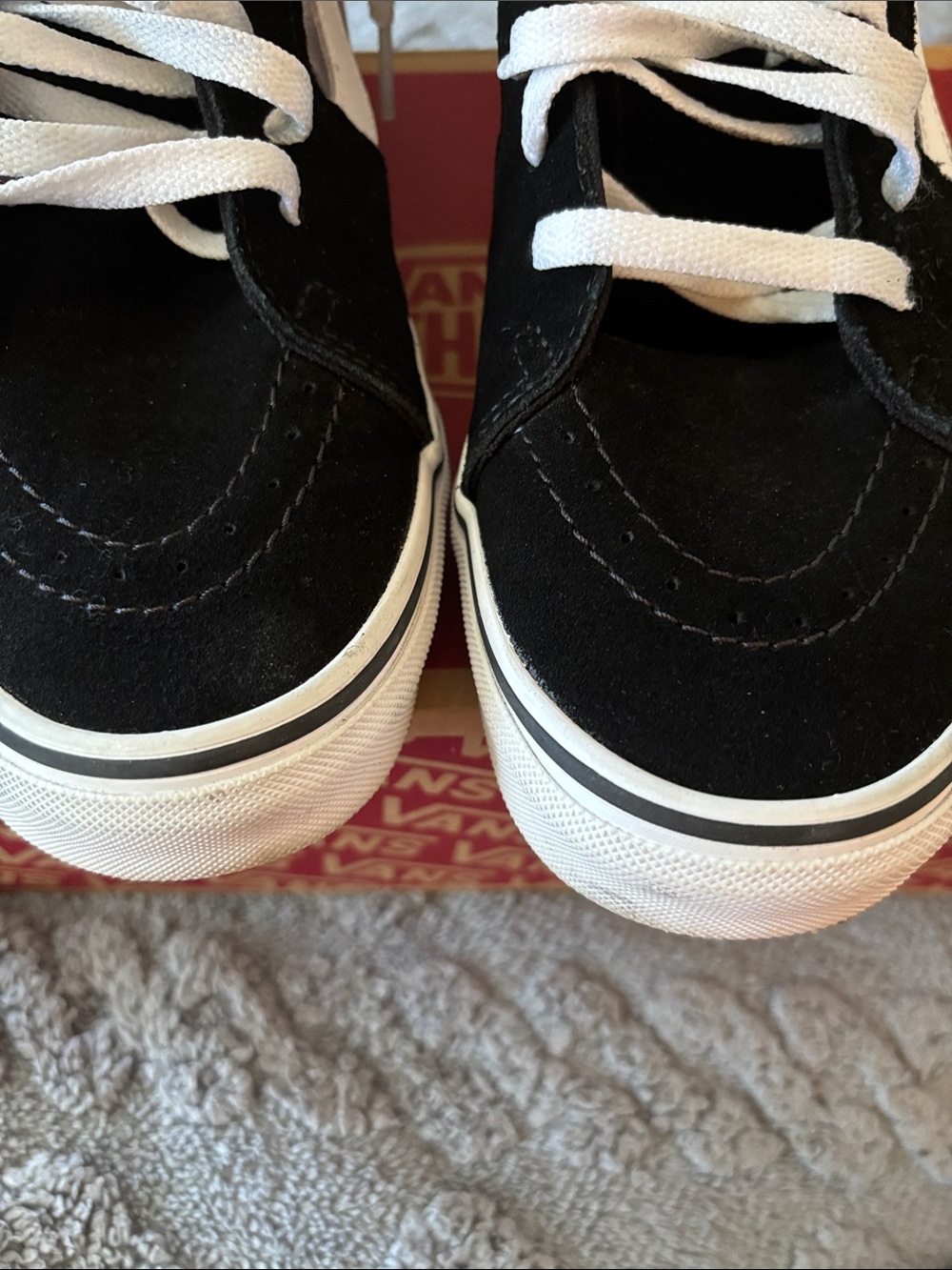 Vans Black and White High-Top Skate Sneakers - Picture 4 of 10